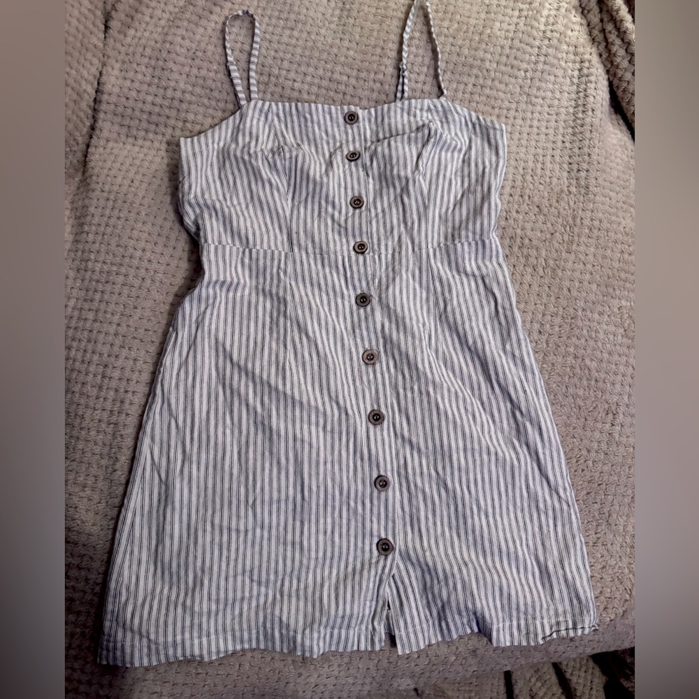 Cotton Candy Blue and White Striped Mini Dress